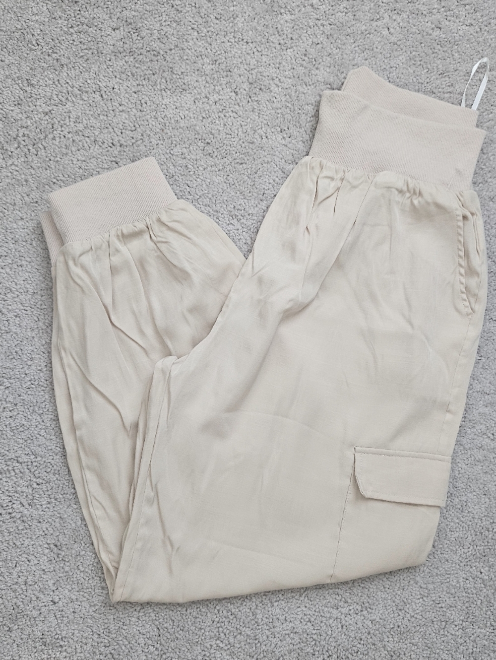 Light Beige Cargo Jogger Pants